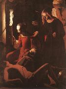LA TOUR, Georges de The Dream of St Joseph sf oil painting artist